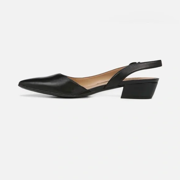 Naturalizer Black Leather Slingback Heels - Picture 3 of 9